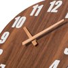 Quickway Imports Antique Home Decor Wall Clock For Living Room, Bedroom, Kitchen, or Dining Room, Brown Natural Wood QI004096